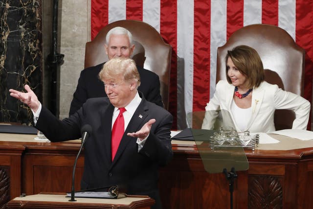Donald Trump delivers his second State of the Union address from the floor of the House of Representatives on Capitol Hill