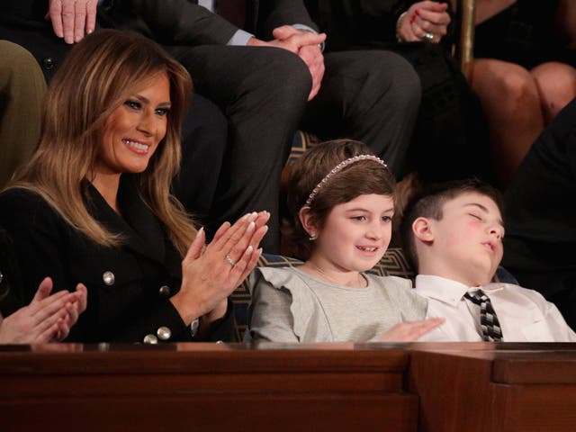 Joshua Trump was pictured asleep during President Donald Trump's State of the Union