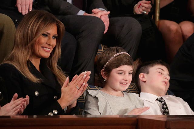 Joshua Trump was pictured asleep during President Donald Trump's State of the Union
