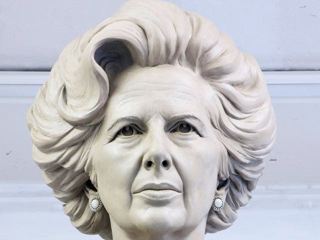 <p>Bronze statue of former prime minister will be placed on 10ft-high plinth due to fears about vandalism, making entire sculpture over 20ft tall</p>