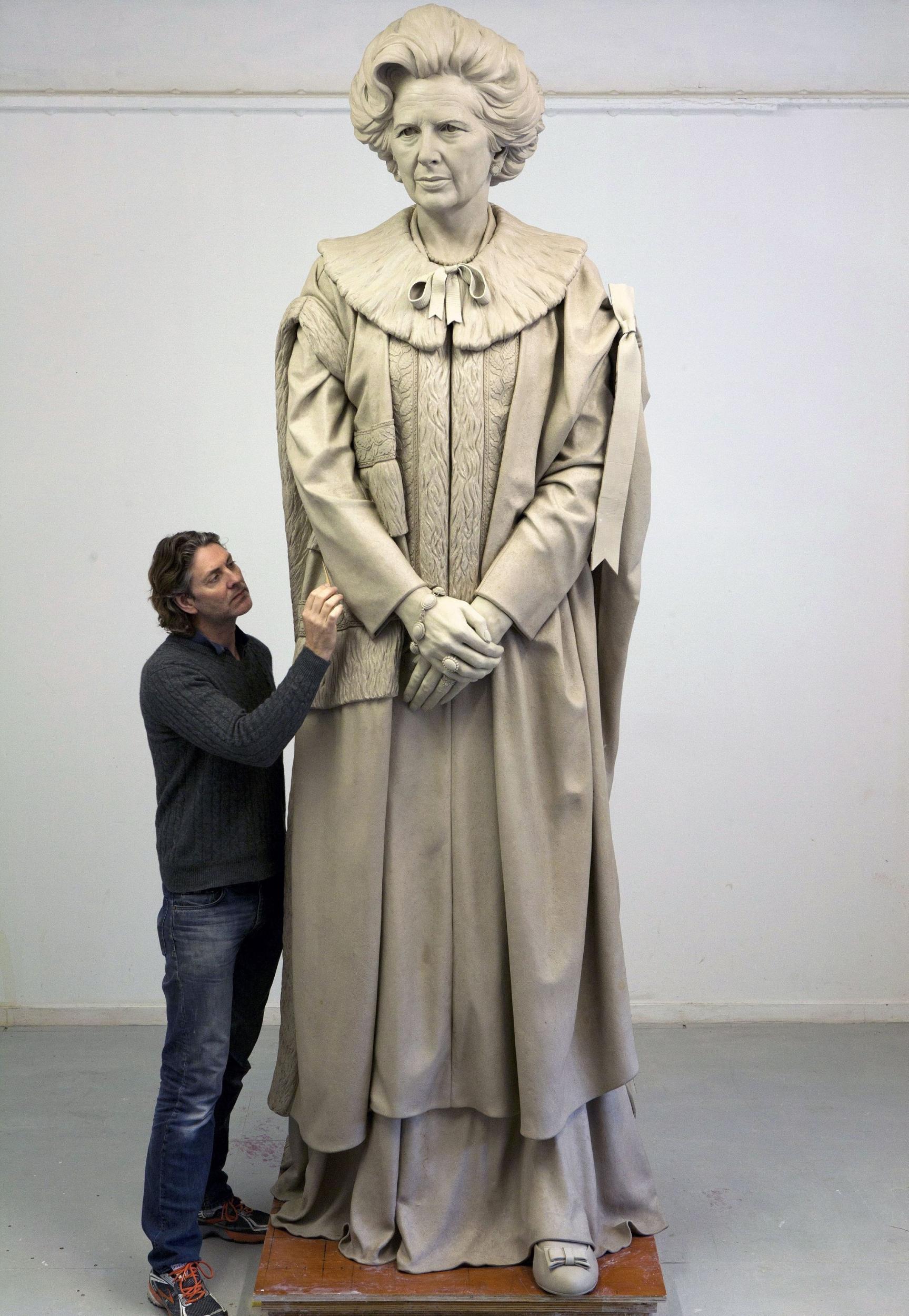 Sculptor Douglas Jennings' statue of Margaret Thatcher. Plans for the statue to be erected in Thatcher's home town of Grantham have been unanimously approved by South Kesteven District Council despite vandalism concerns.