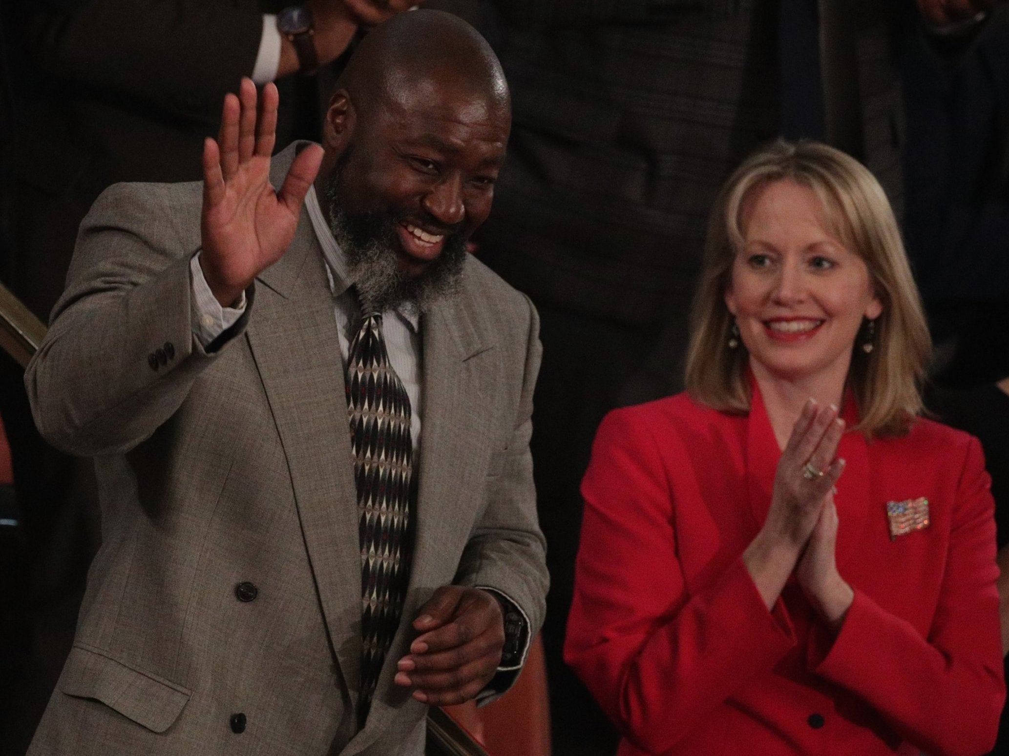 Roy James, special guest of President Trump, attends the State of the Union address