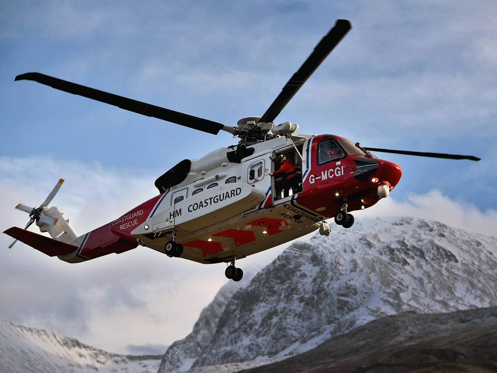 A coastguard helicopter was sent to the remote cabin