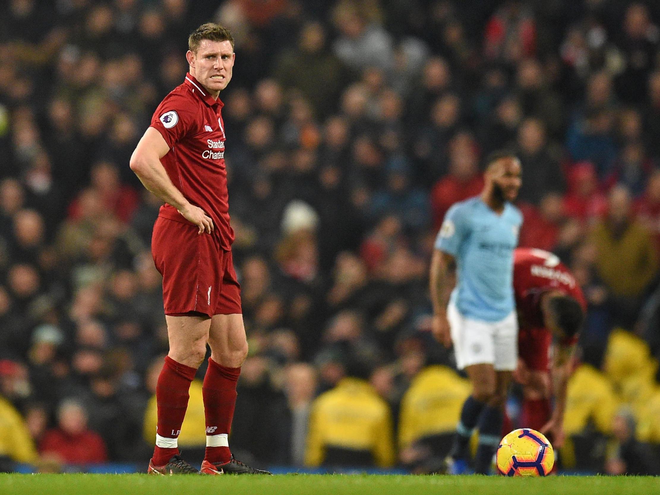 Liverpool's James Milner reacts