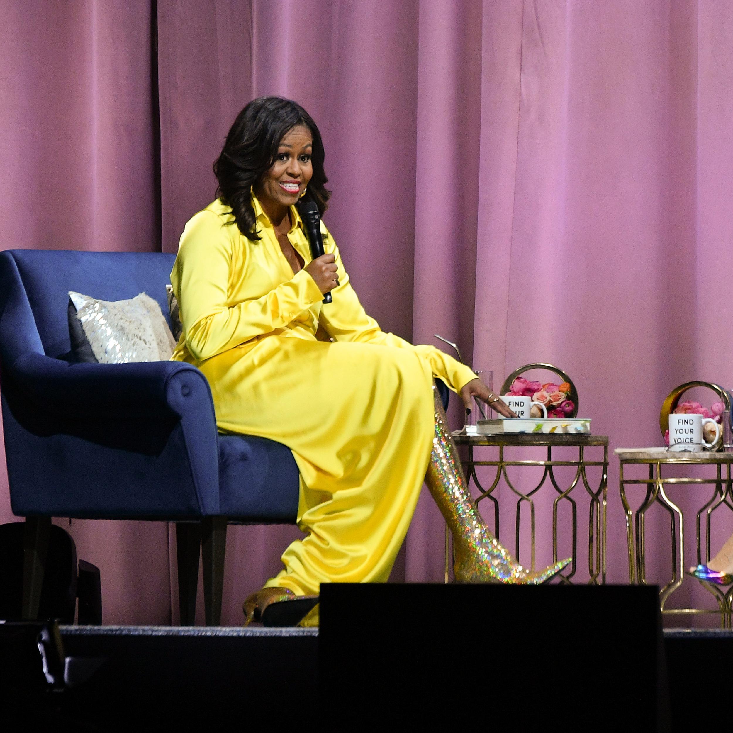 Michelle Obama wore Balenciaga boots (Getty)