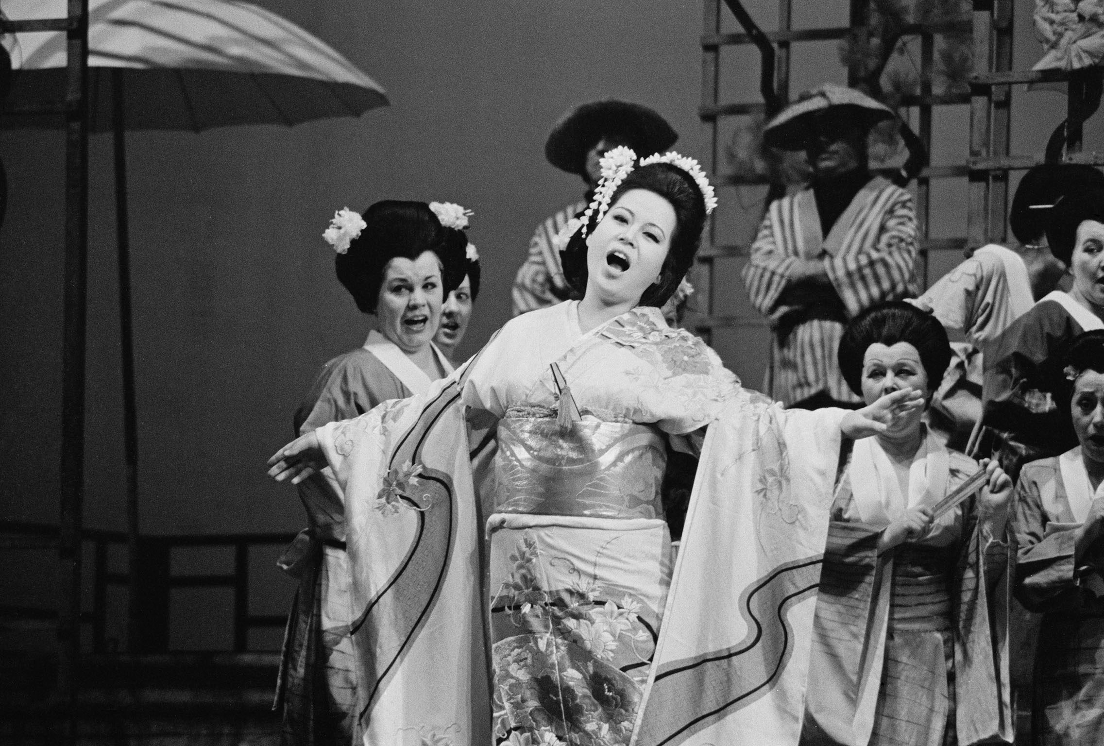 Yasuko Hayashi in the title role of Puccini’s ‘Madama Butterfly’ at the Royal Opera House in London, 1975. The work premiered in 1904