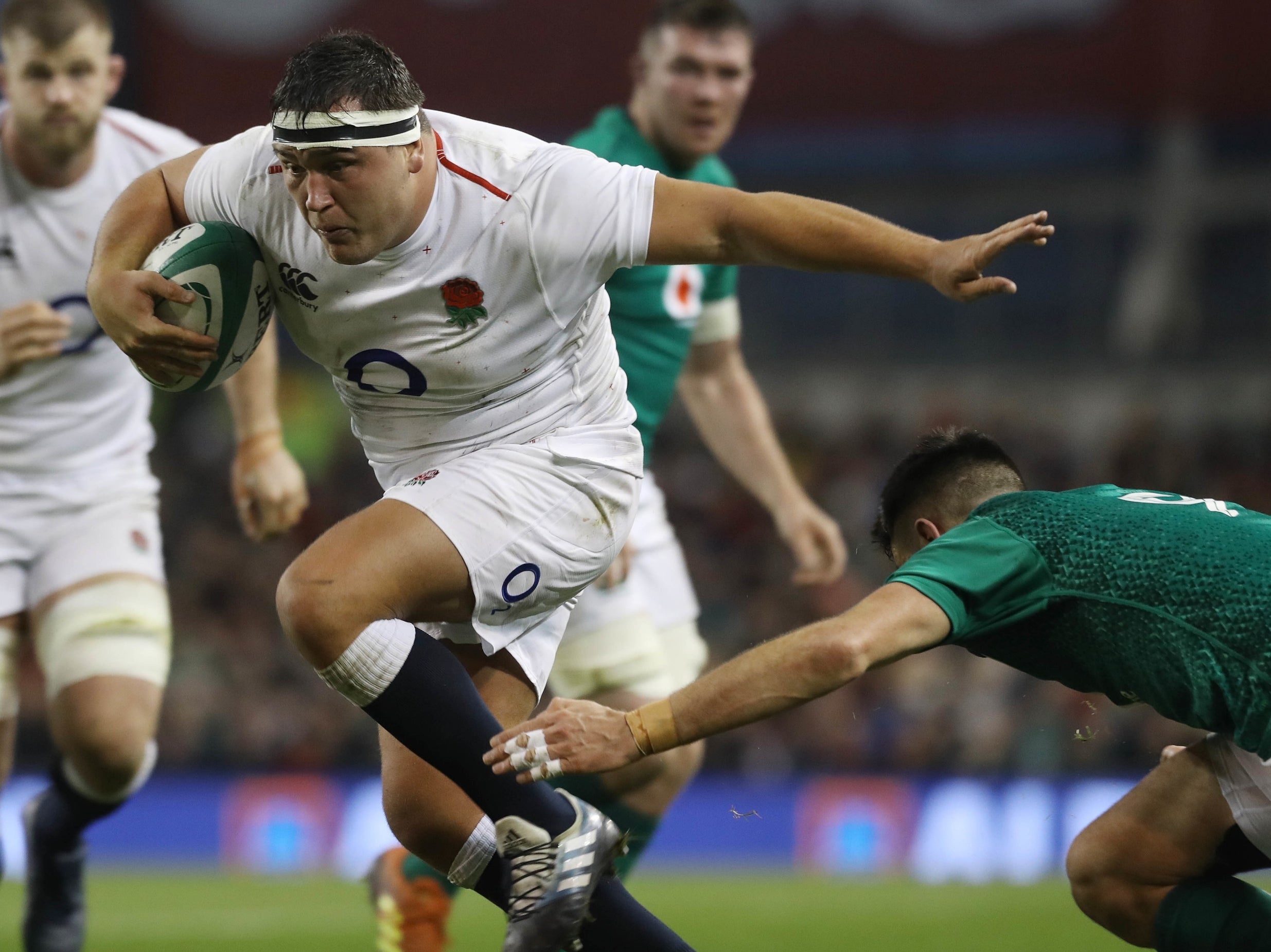 Jamie George in action against Ireland