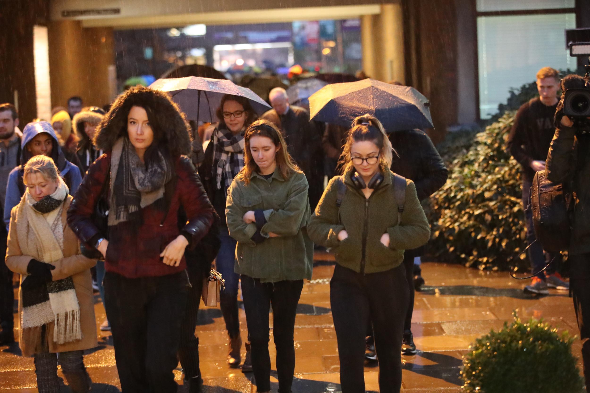 Staff and students at the University of Hull gather for a tribute to Libby Squire on Tuesday