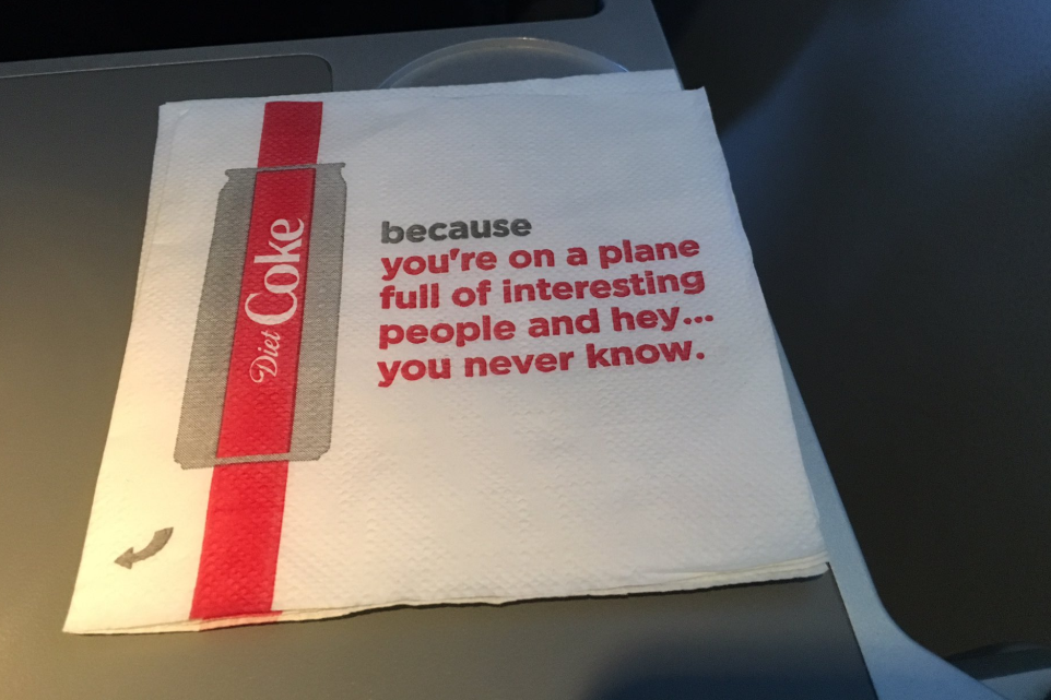 New Diet Coke napkins weren't a hit with Delta passengers