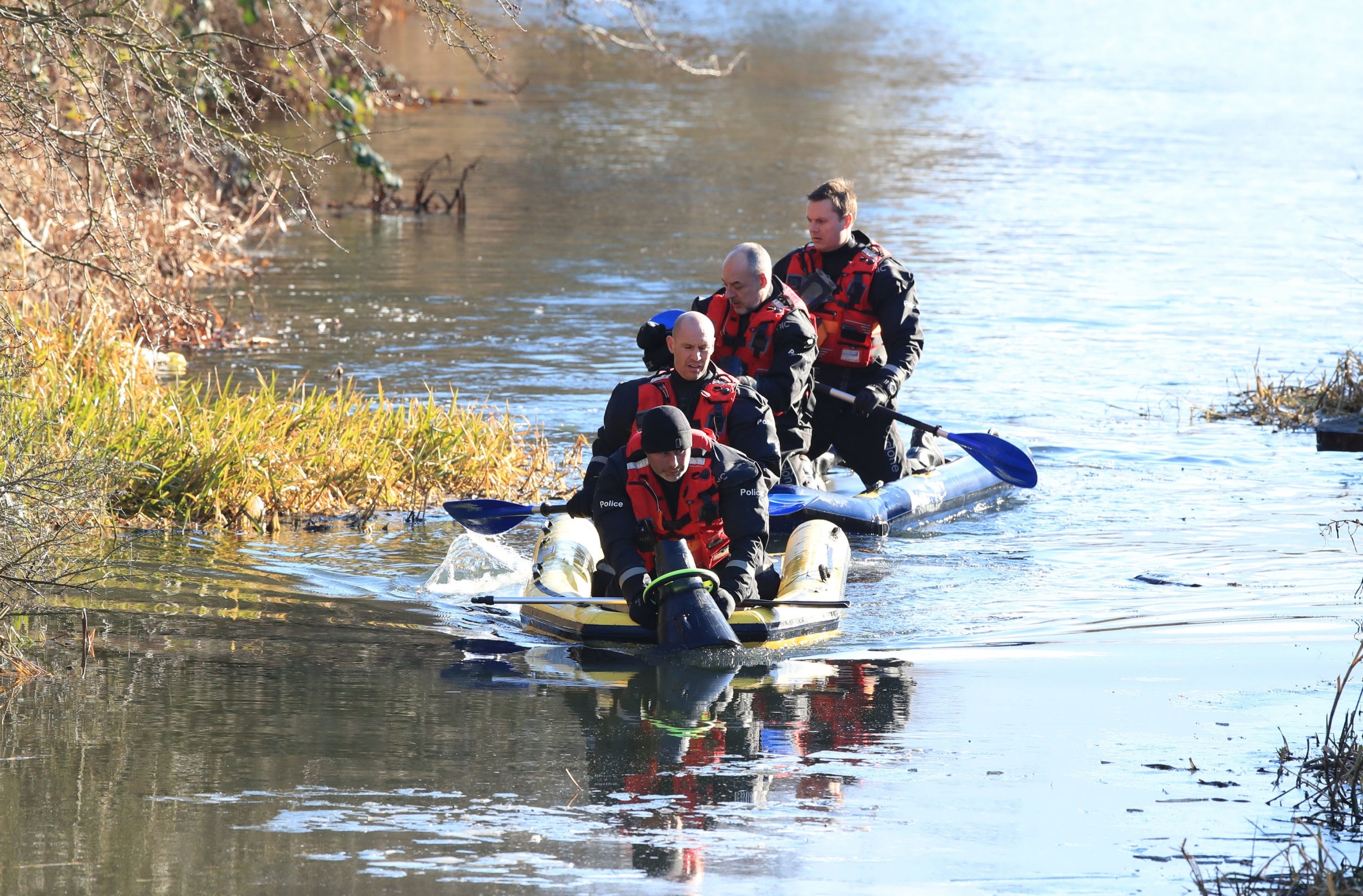 Police search the waterways near Ms Squire’s home