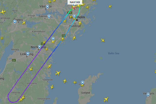 Norwegian flight DY4321 turned back to Stockholm
