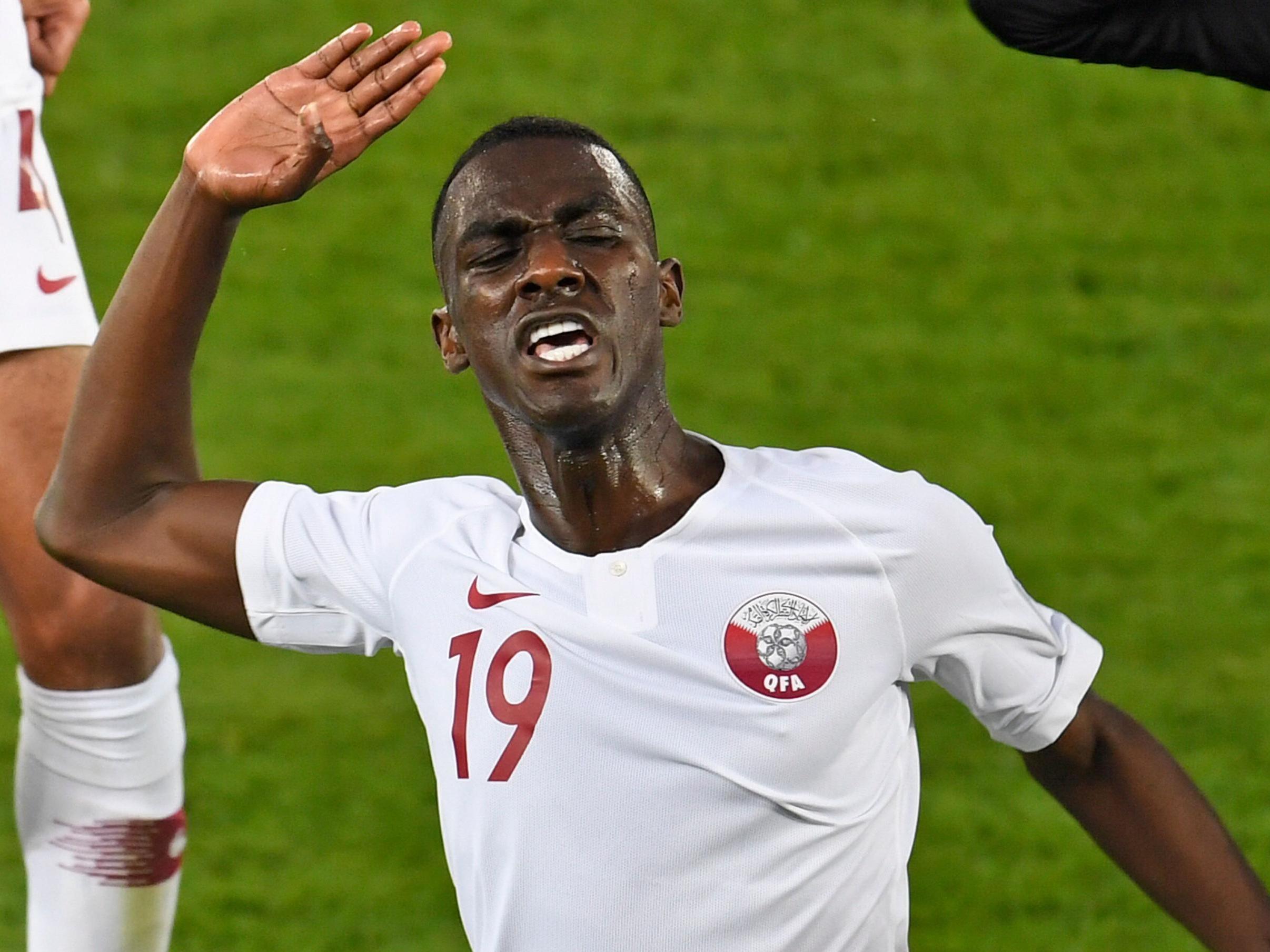 Almoez Ali celebrates his goal in the final (AFP/Getty )