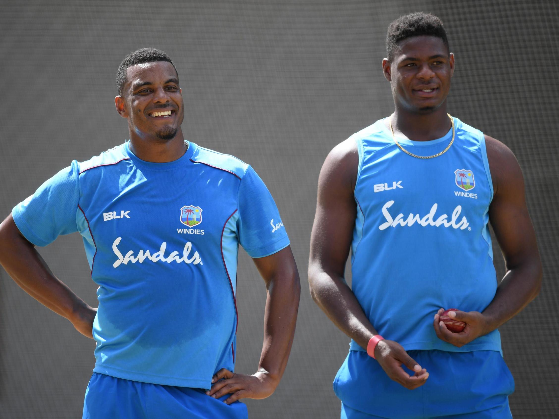 Oshane Thomas (right) could come into the side for the third Test