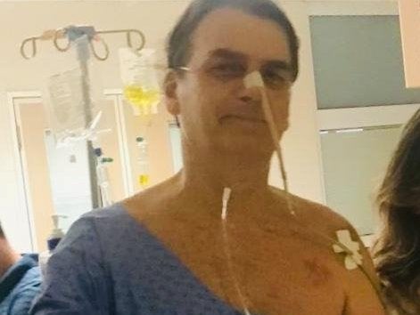 Jair Bolsonaro in hospital, where he is being treated for pneumonia