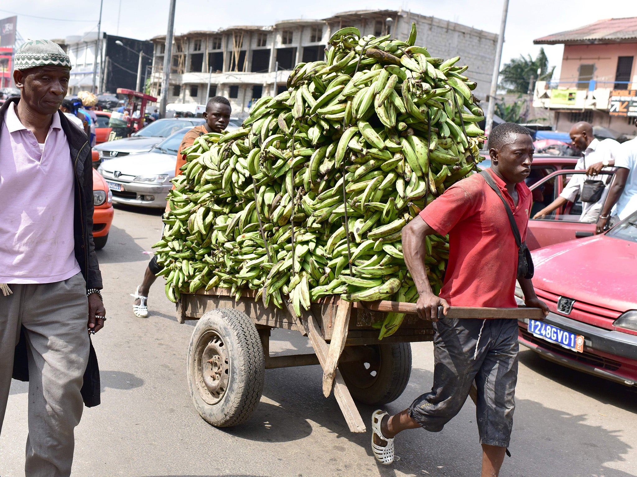 A market in Abidjan, Cote d’Ivoire. The west African nation is a major exporter of cocoa to the UK