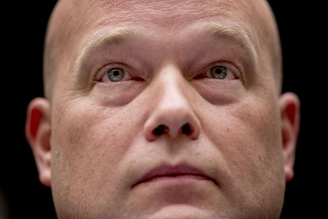 Matthew Whitaker appears before the House Judiciary Committee on Capitol Hill, Friday 8 February in Washington