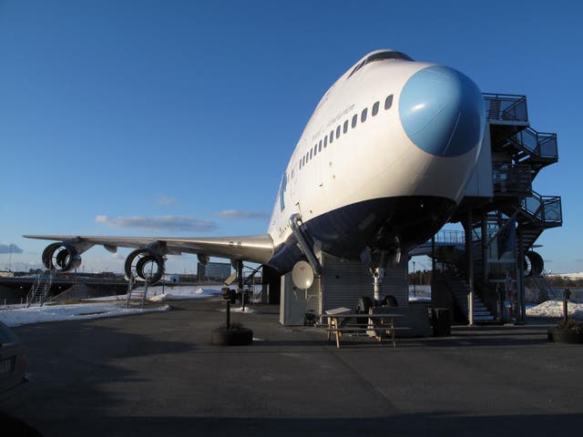 Ground stop: this Boeing 747, at Arlanda airport in Stockholm, is now used as a backpacker hostel