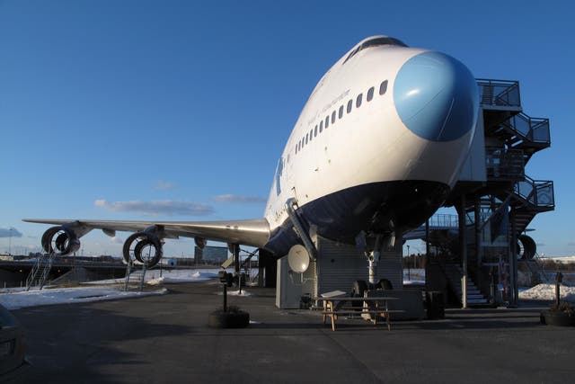 Ground stop: this Boeing 747, at Arlanda airport in Stockholm, is now used as a backpacker hostel