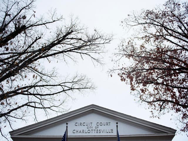 A view of the courthouse in Charlottesville.