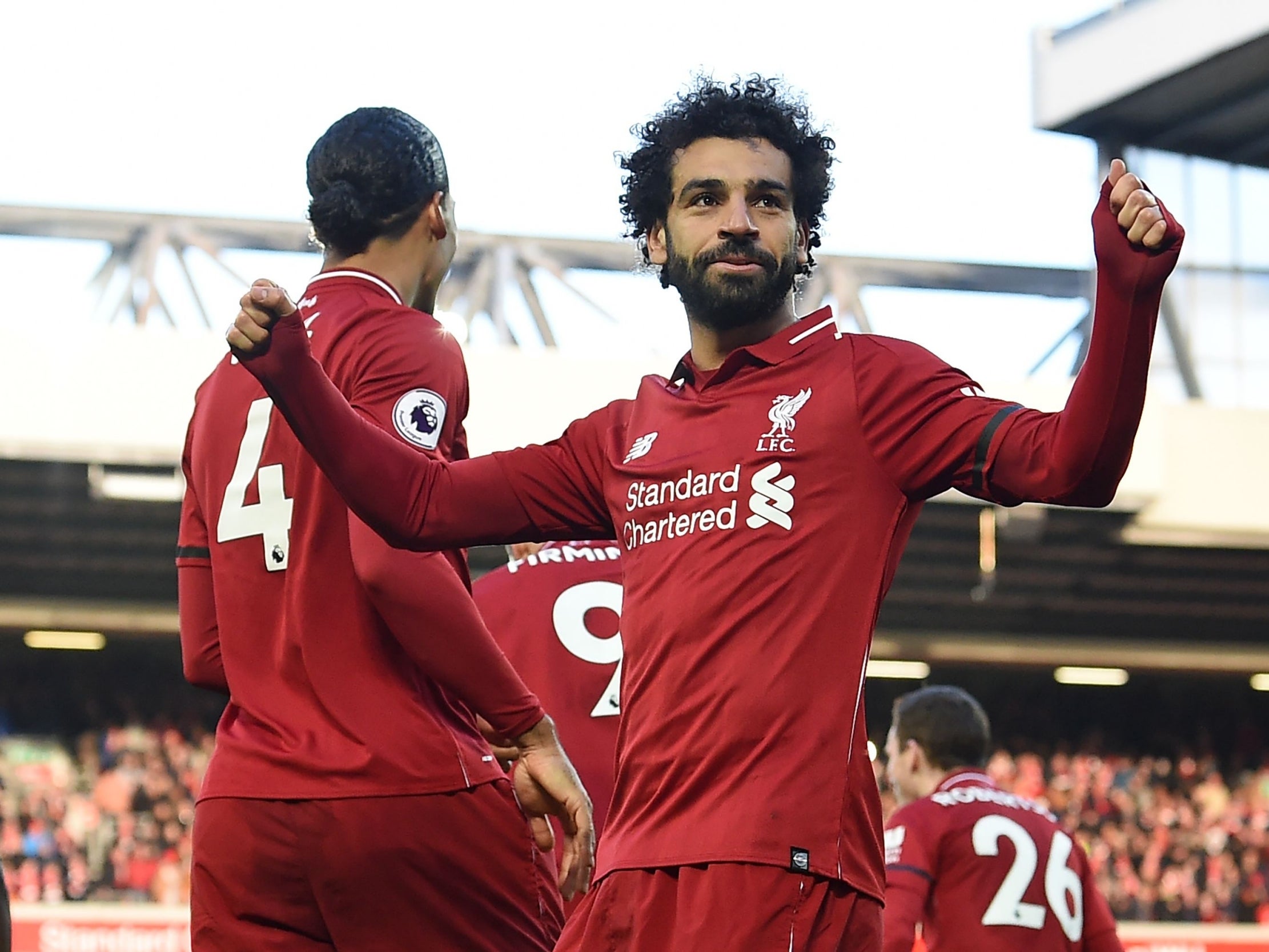 Salah made it three to seal the points (AFP/Getty Images)