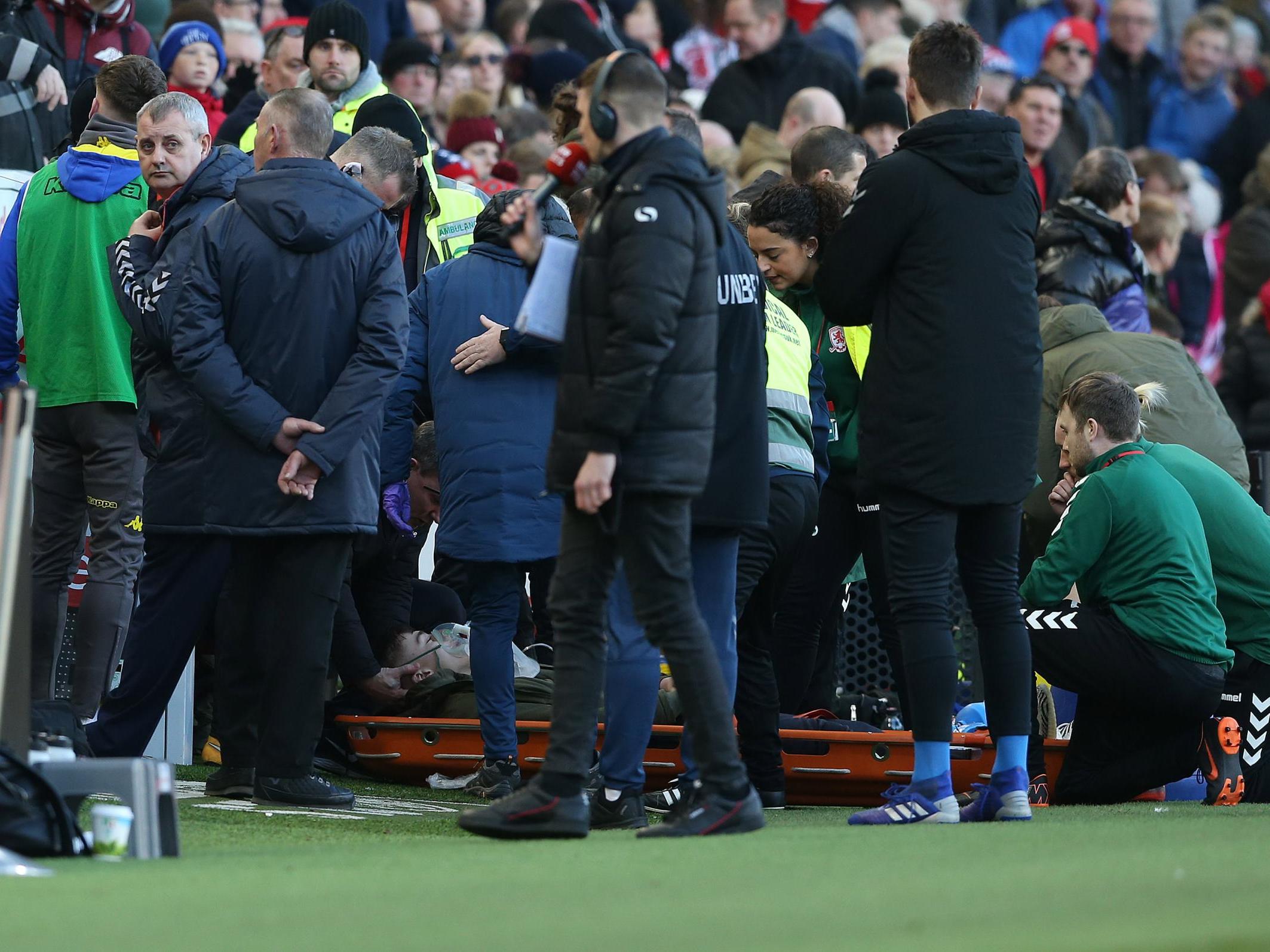 Clarke was taken ill during the second-half of the game at Middlesbrough