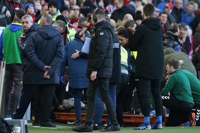 Clarke was taken ill during the second-half of the game at Middlesbrough