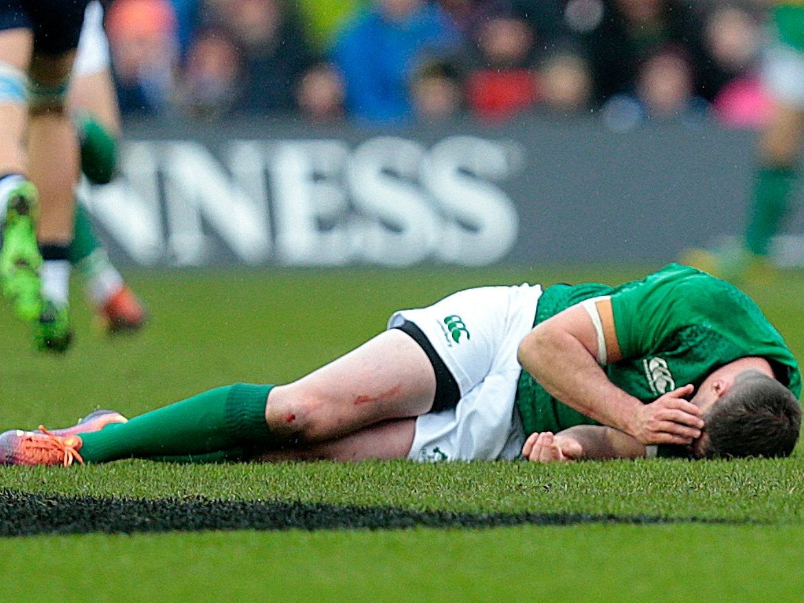 Johnny Sexton was forced off during Ireland's Six Nations win over Scotland with a head injury