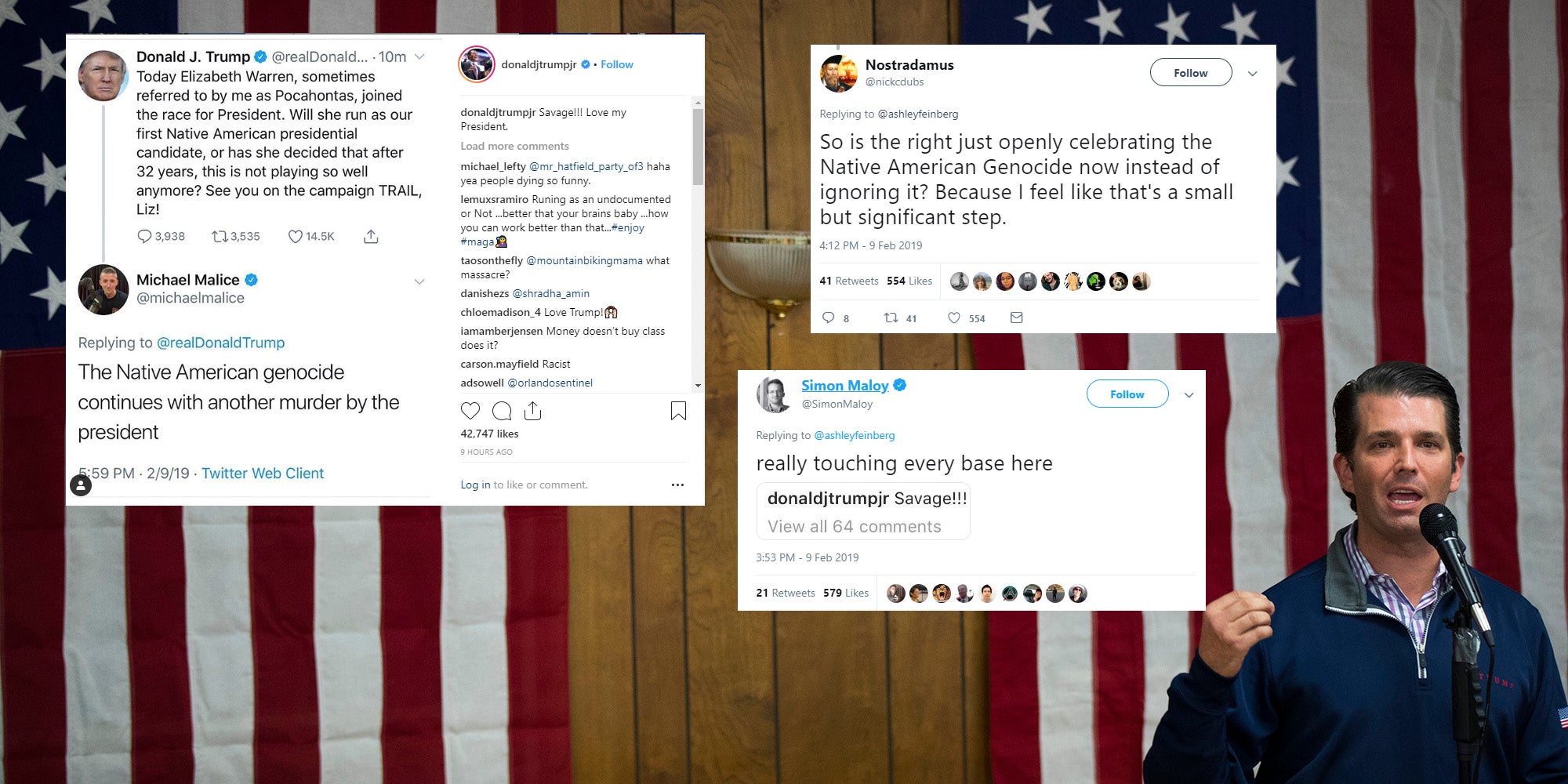 Donald Trump Jr appears to joke about Native American genocide and people are furious