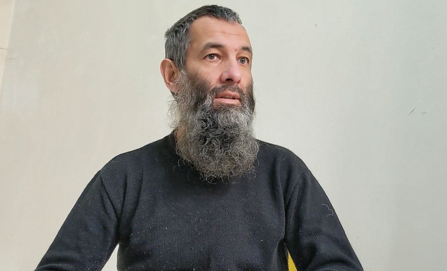 Alexandr Bekmirzaev, 45, during an interview with The Independent in northern Syria.