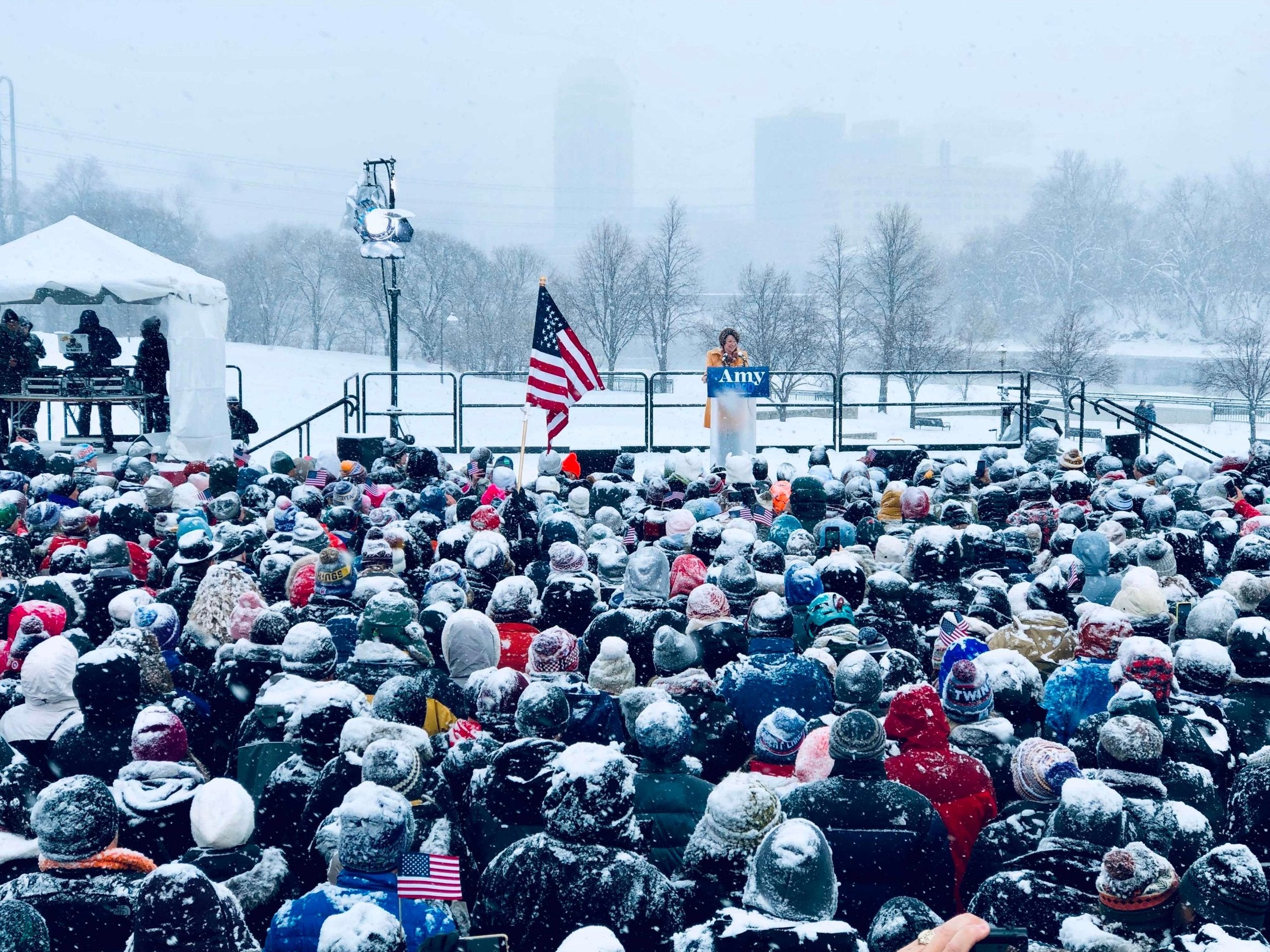 Amy Klobuchar announced that she was putting herself forward in the middle of the snow in Minnesota on the weekend