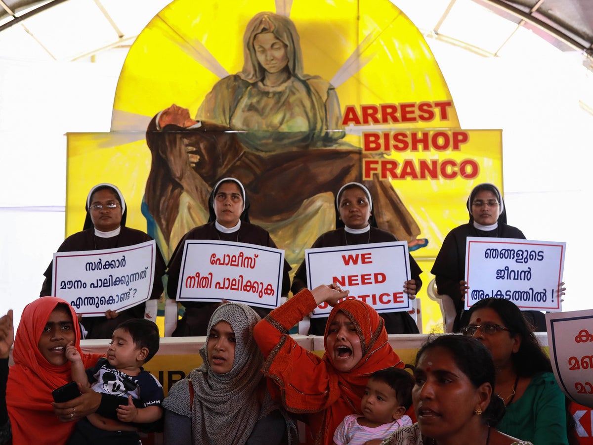 Indian nun who accused bishop of raping her 13 times says church tried to  silence her | The Independent | The Independent