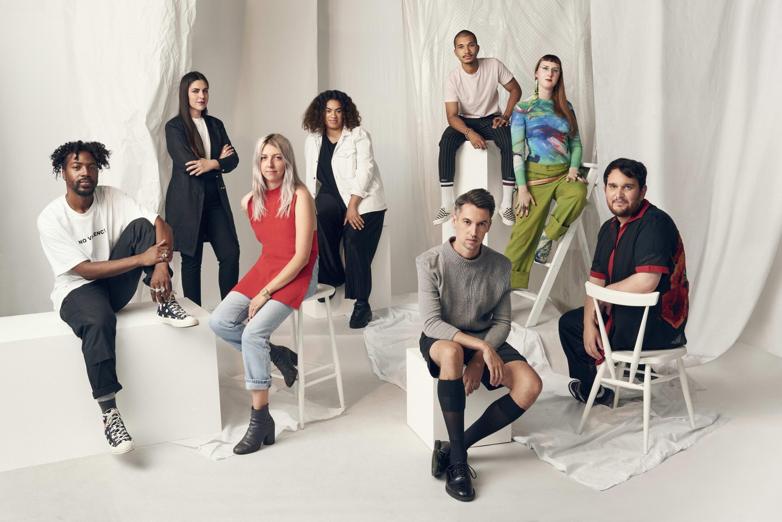 Meet the designers (from left to right): Joel Boyd, Pelin Isildak, Stacey Wall, Hannah Wallace, Daniel Crabtree, Kyle Lo Monaco, Rose Danford-Phillips and Matthew Duffy