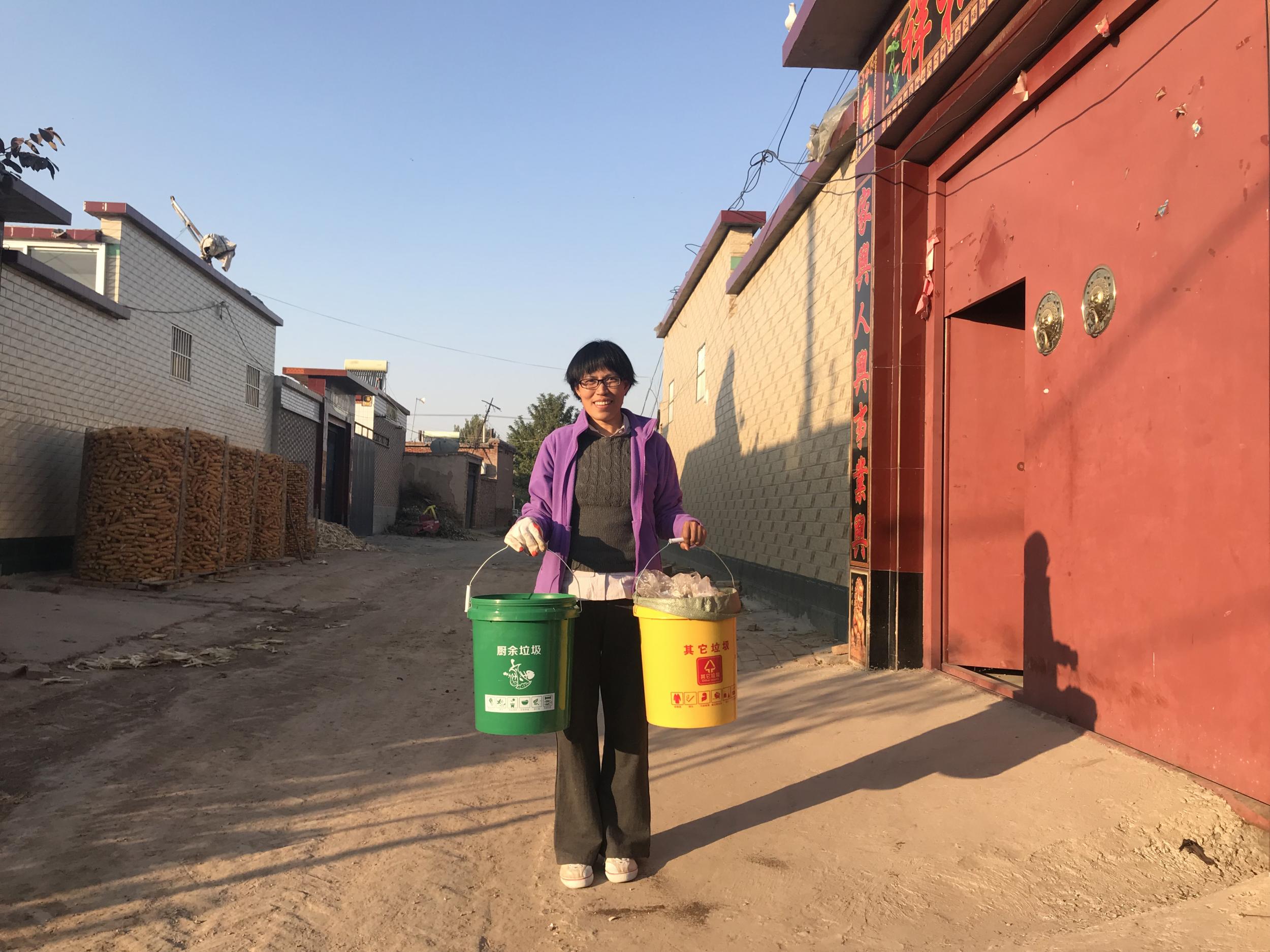 Chen Liwen makes her rounds to help people recycle in Xicai village in Hebei province near Beijing
