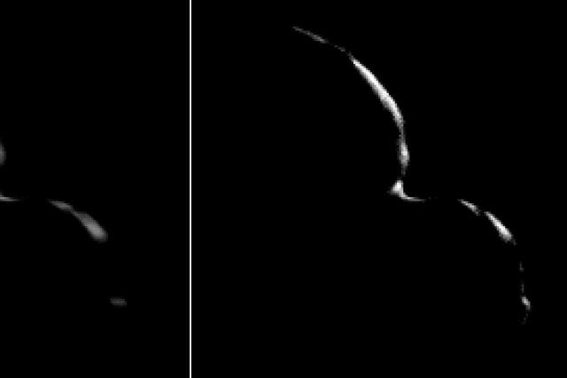 New Horizons took this image of the Kuiper Belt object 2014 MU69 (nicknamed Ultima Thule) on Jan. 1, 2019, when the NASA spacecraft was 5,494 miles (8,862 kilometers) beyond it