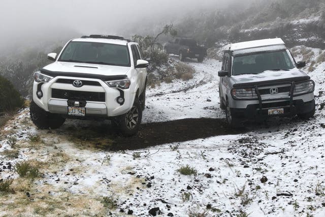 Snow fell at 1,900m in Maui, possibly the lowest-elevation snowfall ever recorded in Hawaii