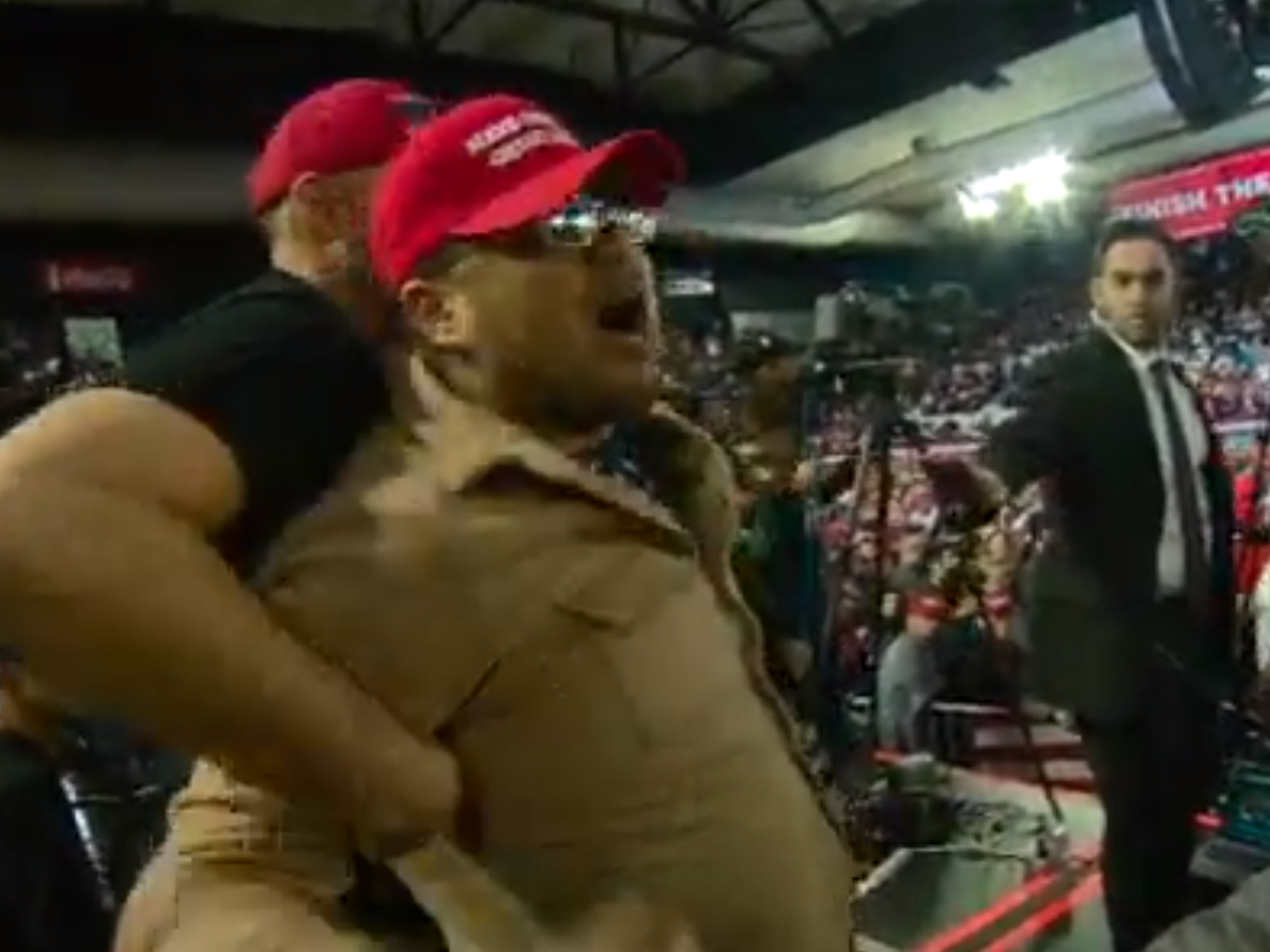 Trump supporter 'violently attacks' BBC cameraman at rally after US president whips up anger over media