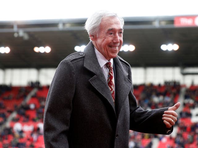Gordon Banks attends a Stoke City game