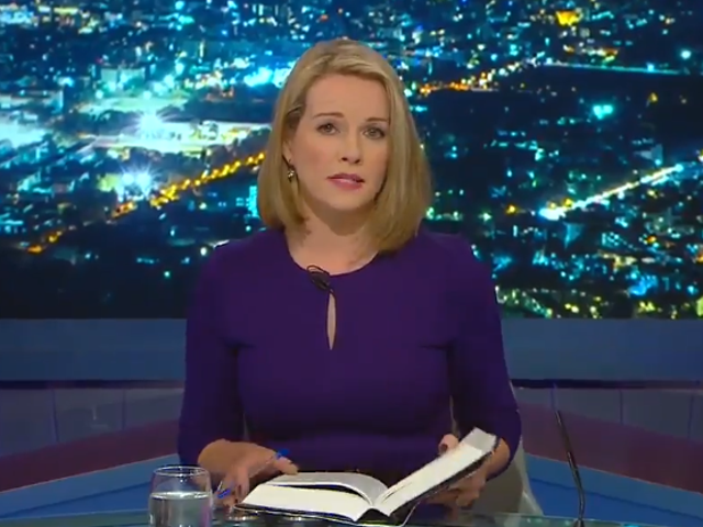 Claire Byrne hosting her prime time show on Ireland's RTE One