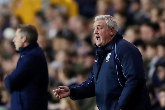 Steve Bruce directs from the touchline