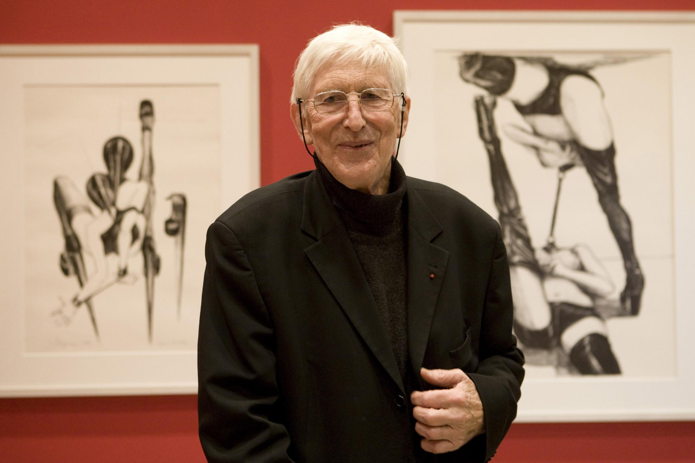 Ungerer at a preview of an exhibition of his work in Schwaebisch Hall, Germany, 2010