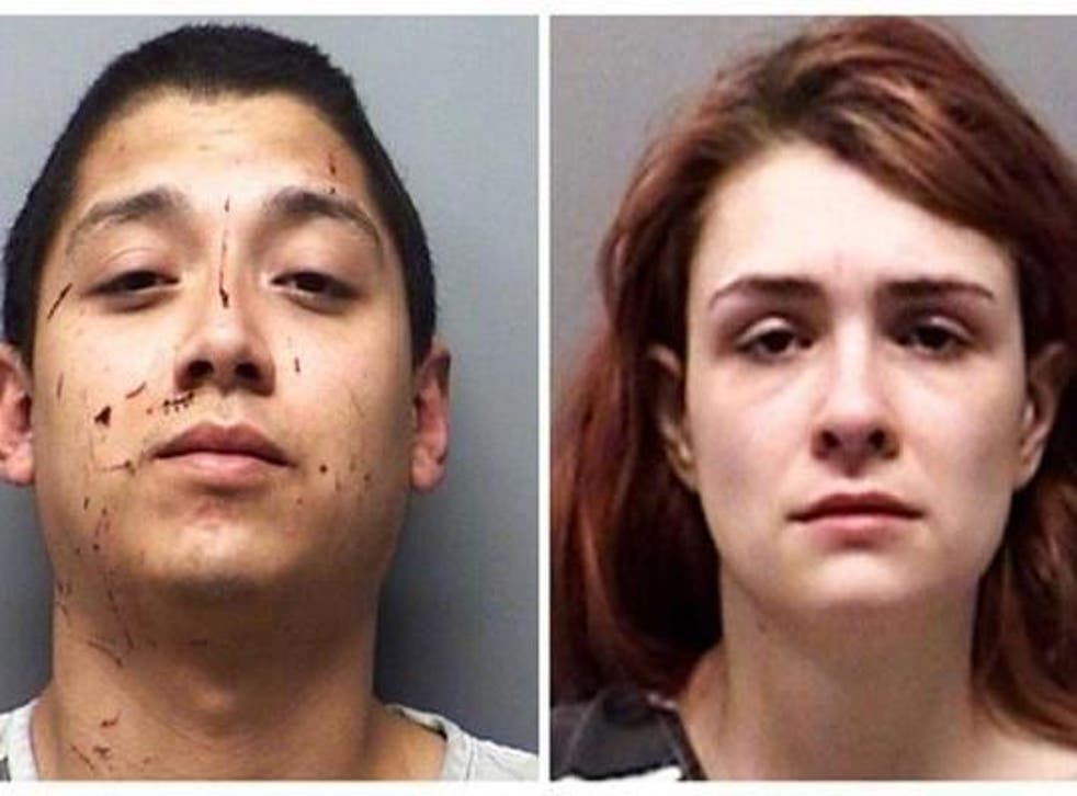 Andrew Joseph Fabila and Paige Isabow Harkings, charged with four counts of child abuse