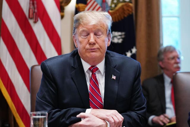 US President Donald Trump speaks during a cabinet meeting in the Cabinet Room of the White House in Washington, DC on 12 February 2019.