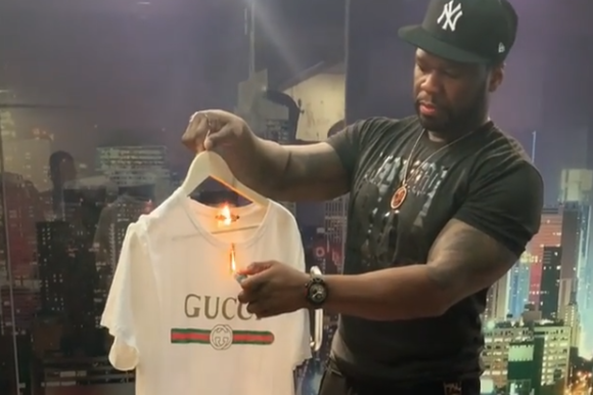 50 Cent burns Gucci shirt blackface controversy | The Independent | The