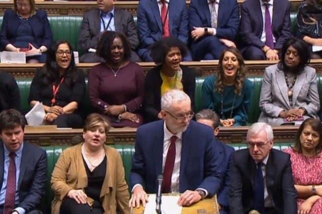 Jeremy Corbyn struggled to modify his attack on the prime minister to reflect the sudden fact that she was not there