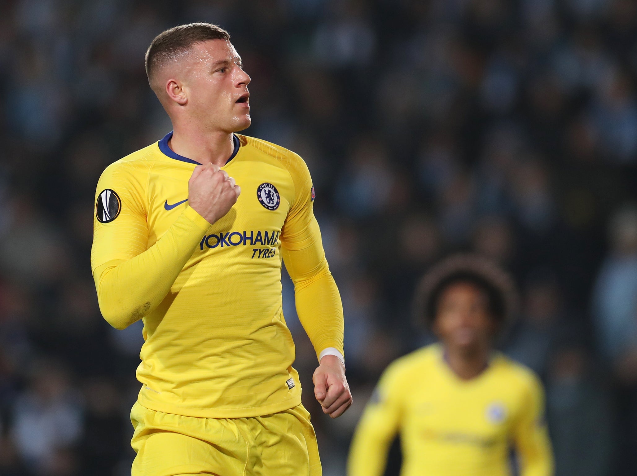 Ross Barkley celebrates scoring