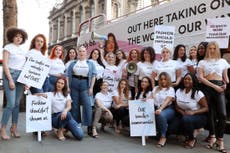 Plus-size models protest outside calling for body inclusivity