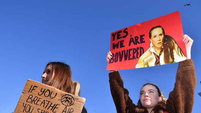 The protest in Parliament Square, London on February 15