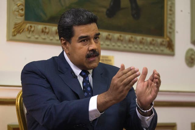 Venezuela's President Nicolas Maduro speaks during an interview with The Associated Press