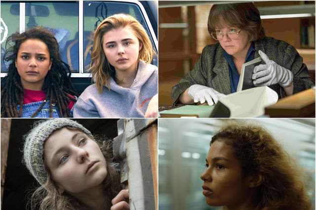 Clockwise from top right: The Miseducation of Cameron Post, Can You Ever Forgive Me?, Madeline’s Madeline and Leave No Trace