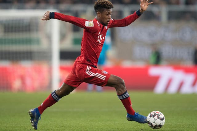 Bayern's Kingsley Coman in action